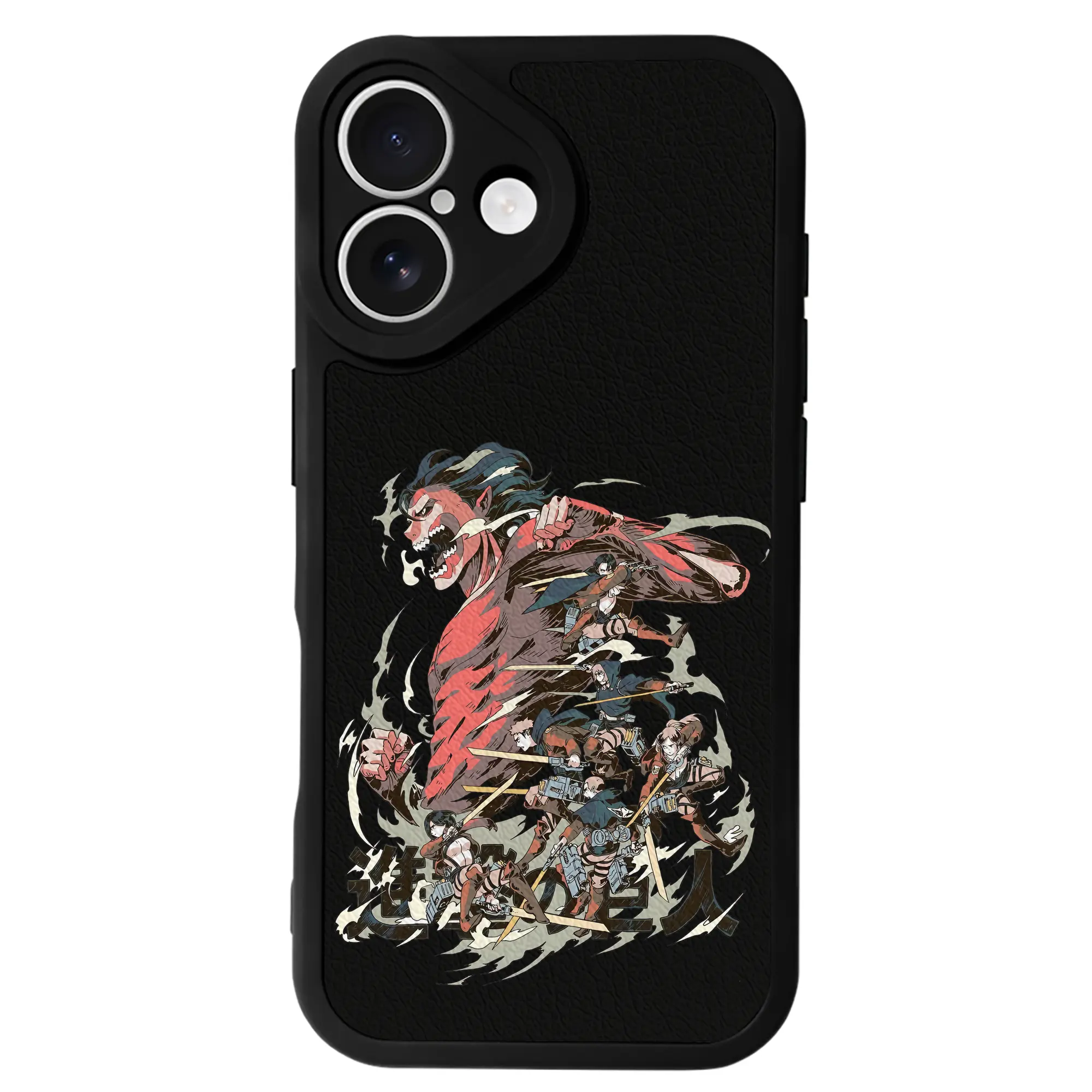 進撃の巨人 グッズ ミカサ・アッカーマン - IPhone 16シリーズ対応 ・ シリコンスマホケース ・ レザー調 ・ 高精度フィット ・ 耐衝撃 ・ ワイヤレス充電対応 ・ 精密カット